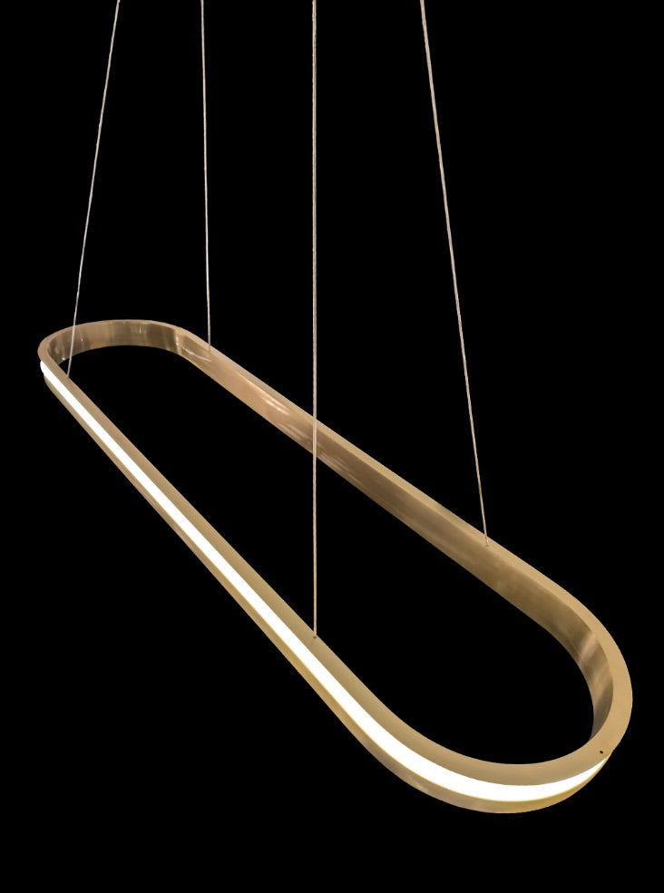 Eternity Oval Satin Brass LED Pendant