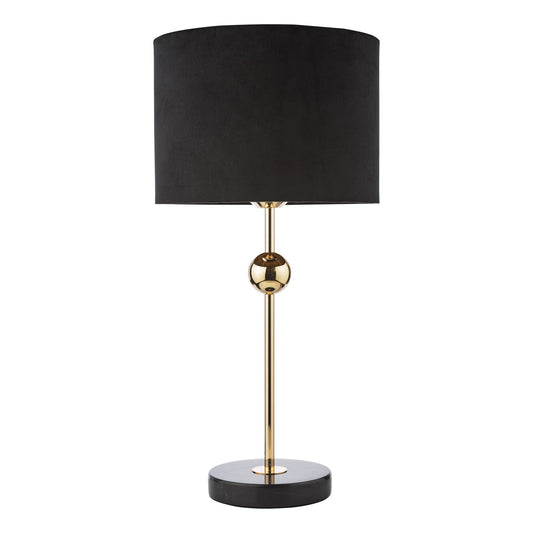 Jillian Table Lamp Marble and Polished Gold With Shade