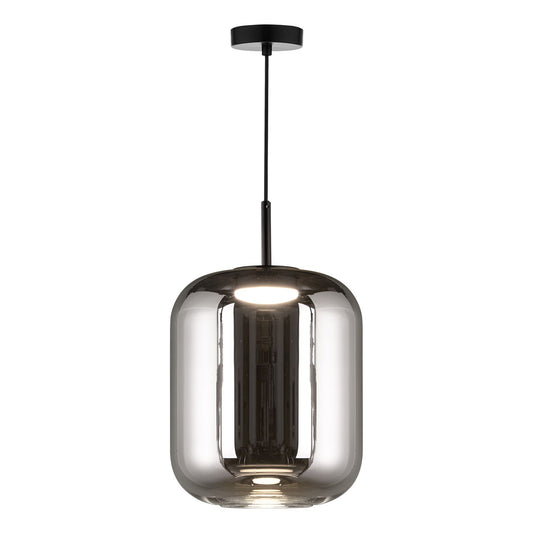 Jurek Pendant Satin Black and Smoked Glass LED