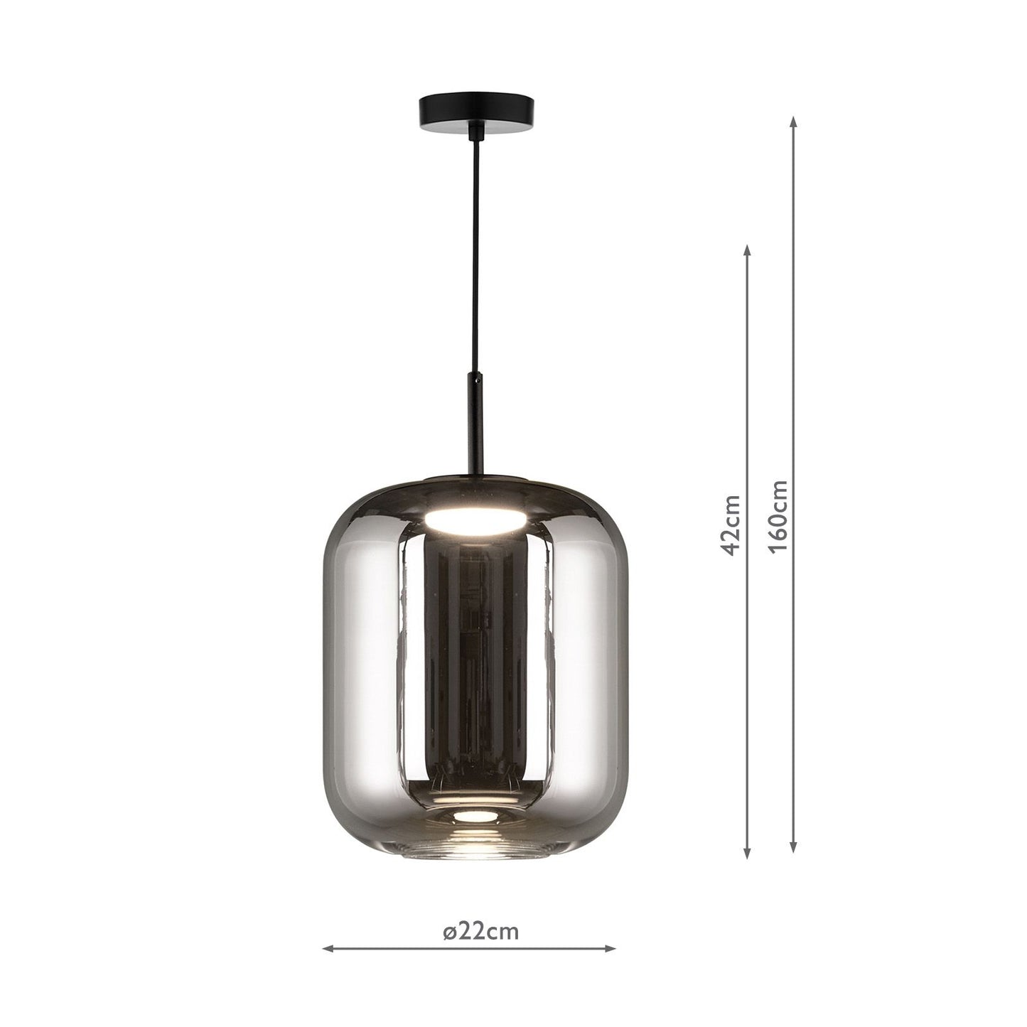 Jurek Pendant Satin Black and Smoked Glass LED