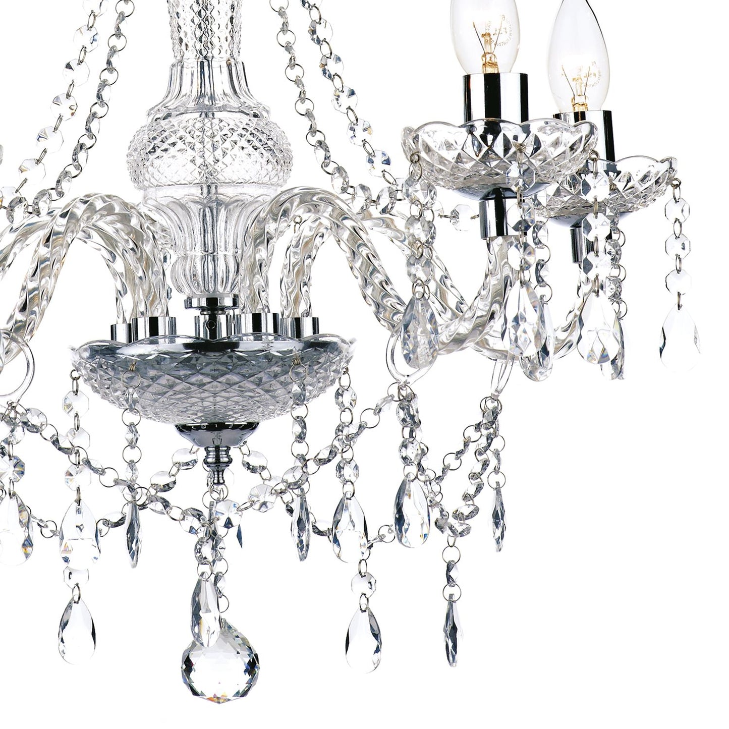 Katie 5 Light Chandelier Polished Chrome Acrylic Glass