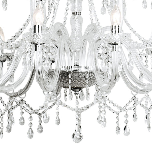 Katie 18 Light Chandelier Dual Mount Acrylic Glass