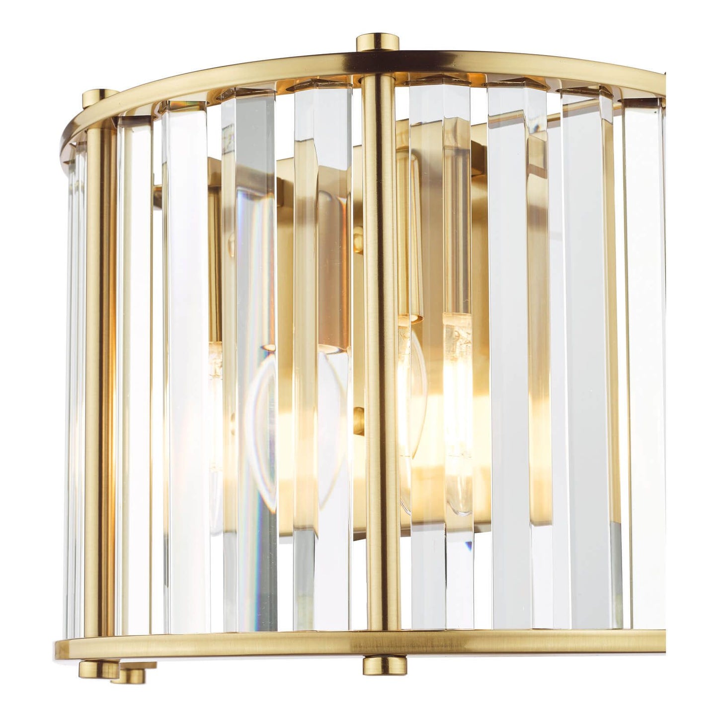 Kiran 2 Light Wall Light Natural Brass and Crystal