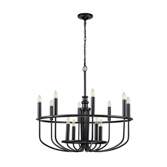 Capitol Hill 1 Light 2 Light Chandelier – Black (Stock ETA)