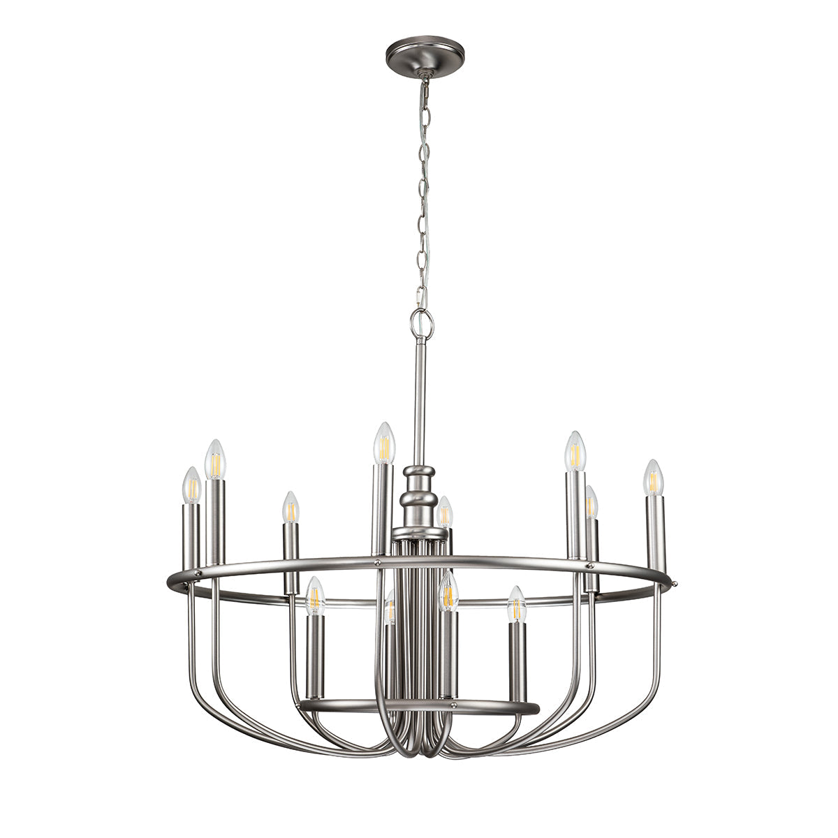 Capitol Hill 1 Light 2 Light Chandelier – Brushed Nickel (Stock ETA)