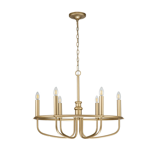 Capitol Hill 6 Chandelier – Painted Natural Brass (Stock ETA)