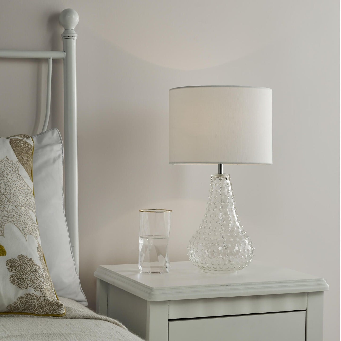 Kristina Table Lamp Textured Glass With Shade