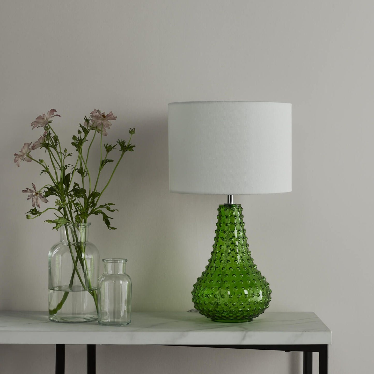 Kristina Table Lamp Green Glass With Shade