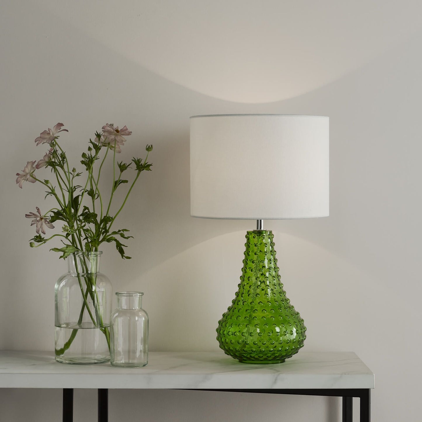 Kristina Table Lamp Green Glass With Shade