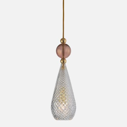 Smykke Pendant lamp M Crystal check Obsidian ball