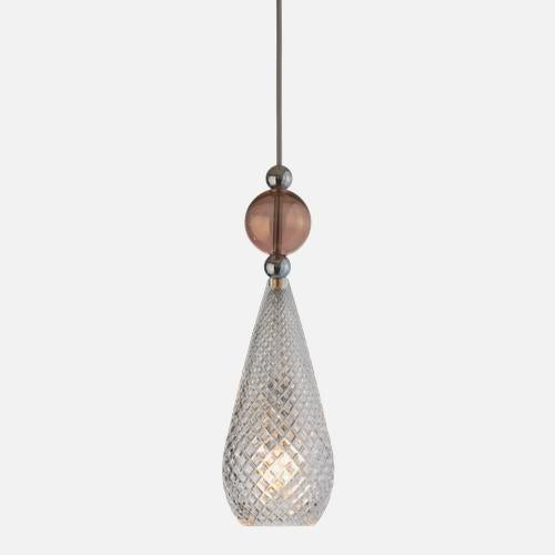 Smykke Pendant lamp M Crystal check Obsidian ball