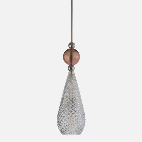 Smykke Pendant lamp M Crystal check Obsidian ball