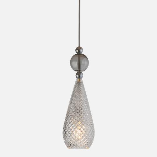 Smykke Pendant lamp M Crystal check Smokey grey ball