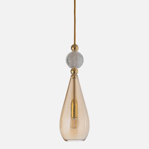 Smykke Pendant lamp M Golden smoke Crystal check ball