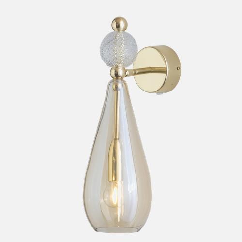 Smykke  Wall lamp M Golden smoke Crystal check ball