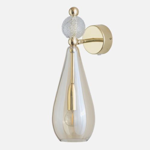 Smykke  Wall lamp M Golden smoke Crystal check ball
