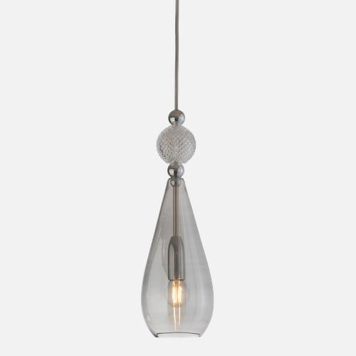 Smykke Pendant lamp M Smokey grey Crystal check ball