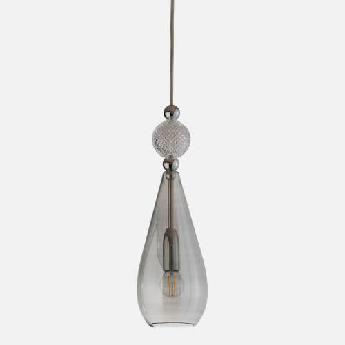Smykke Pendant lamp M Smokey grey Crystal check ball