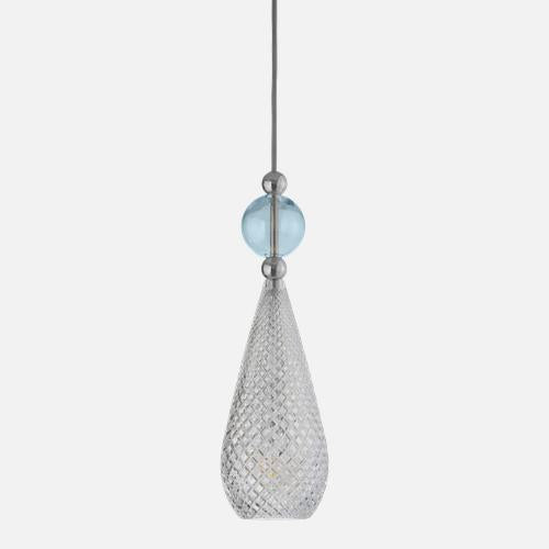 Smykke Pendant lamp M Crystal check Topaz blue ball