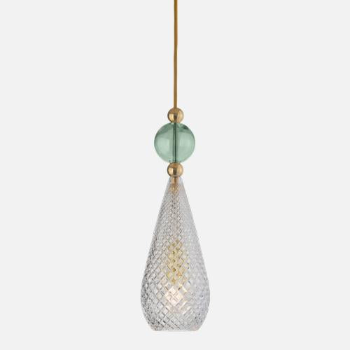 Smykke Pendant lamp M Crystal check Forest green ball