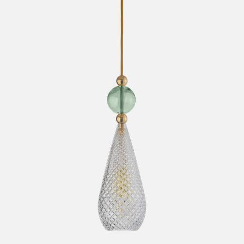 Smykke Pendant lamp M Crystal check Forest green ball