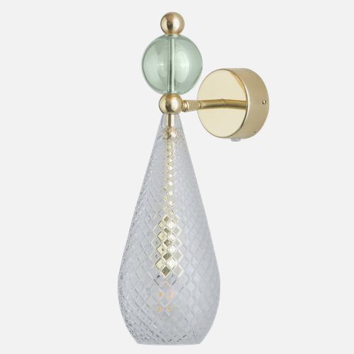 Smykke  Wall lamp M Crystal check Forest green ball