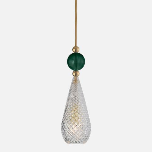Smykke Pendant lamp M Crystal check Ivy green ball