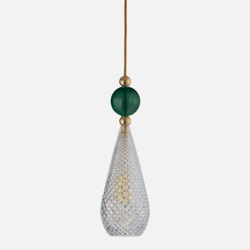 Smykke Pendant lamp M Crystal check Ivy green ball