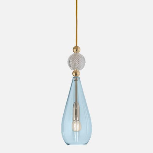 Smykke Pendant lamp M Topaz blue Crystal check ball