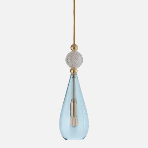 Smykke Pendant lamp M Topaz blue Crystal check ball