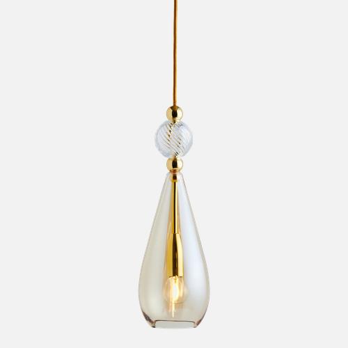 Smykke Pendant lamp M Golden smoke Crystal swirl ball