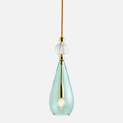 Smykke Pendant lamp M Forest green Crystal swirl ball