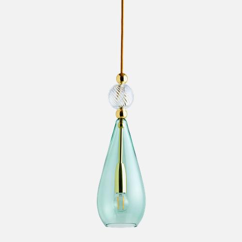 Smykke Pendant lamp M Forest green Crystal swirl ball