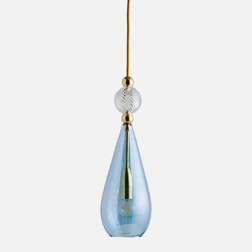 Smykke Pendant lamp M Topaz blue Crystal swirl ball