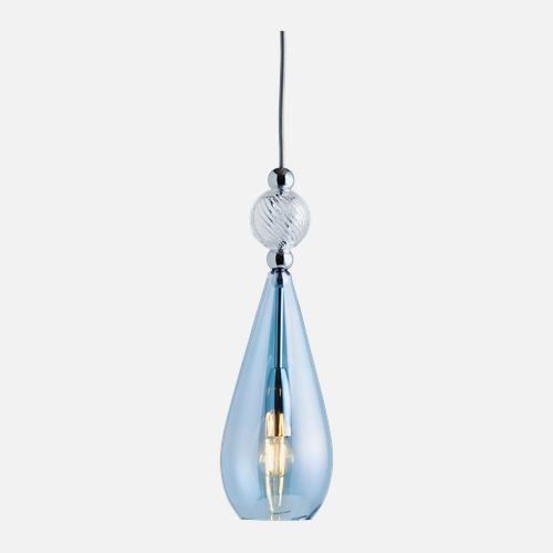 Smykke Pendant lamp M Topaz blue Crystal swirl ball