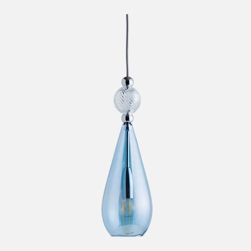 Smykke Pendant lamp M Topaz blue Crystal swirl ball