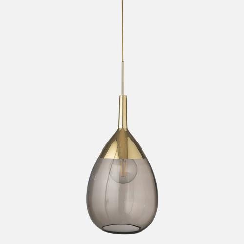 Lute Pendant lamp XL Chestnut brown Gold