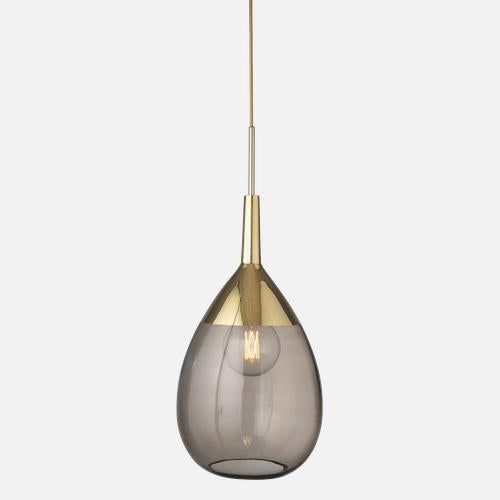 Lute Pendant lamp XL Chestnut brown Gold