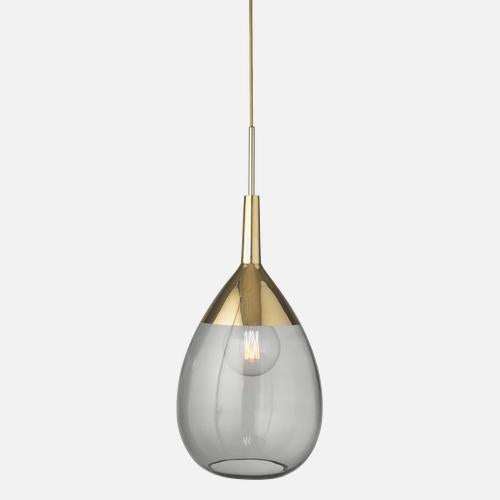 Lute Pendant lamp XL Smokey grey Gold