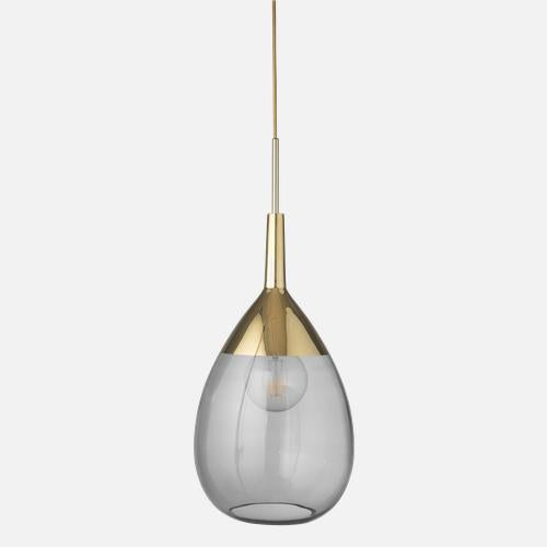 Lute Pendant lamp XL Smokey grey Gold