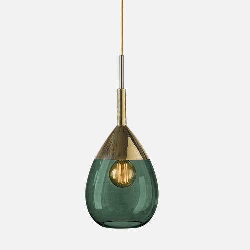 Lute Pendant lamp M Ivy green Gold