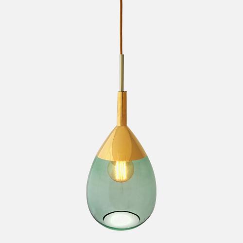 Lute Pendant lamp M Forest green Gold