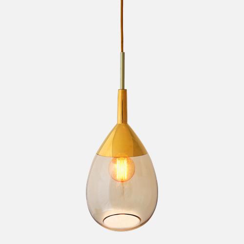 Lute Pendant lamp M Golden smoke Gold