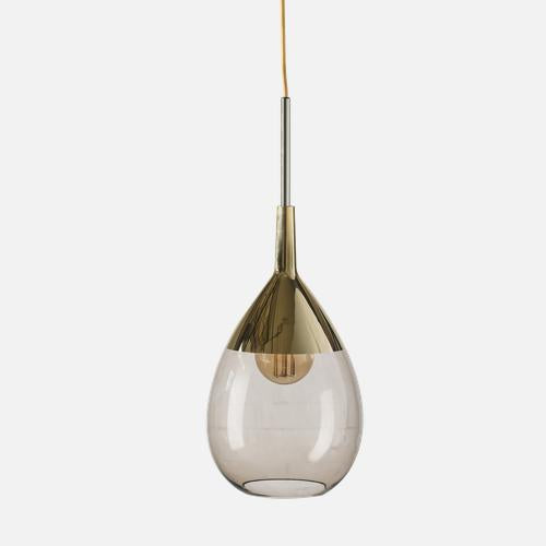 Lute Pendant lamp M Chestnut brown Gold