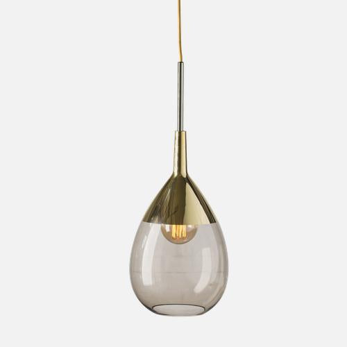 Lute Pendant lamp M Chestnut brown Gold