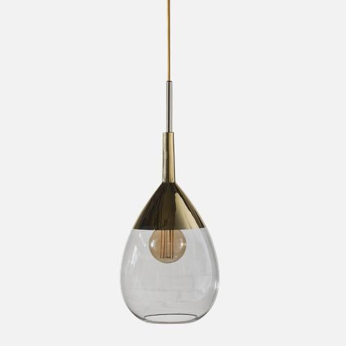 Lute Pendant lamp M Smokey grey Gold