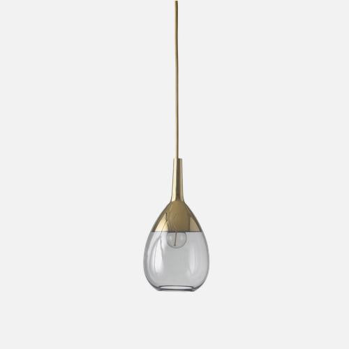 Lute Pendant lamp S Smokey grey Gold