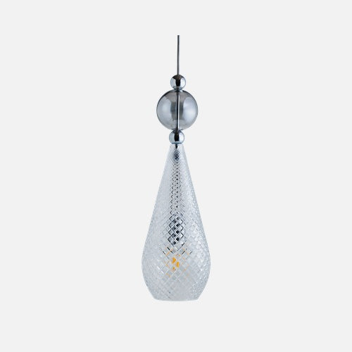 Smykke Pendant lamp L Crystal check Smokey grey ball