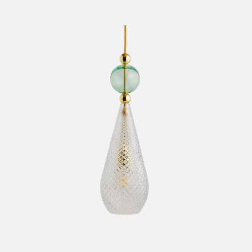 Smykke Pendant lamp L Crystal check Forest green ball