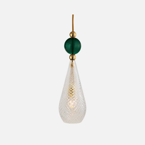 Smykke Pendant lamp L Crystal check Ivy green ball